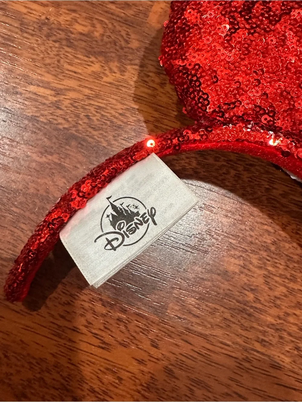 Disney Original Sequin Red Minnie Ears Headband with Patriotic Bow